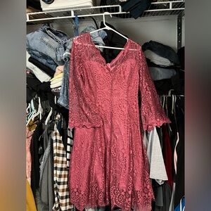 Elegant Pink Lace Dress